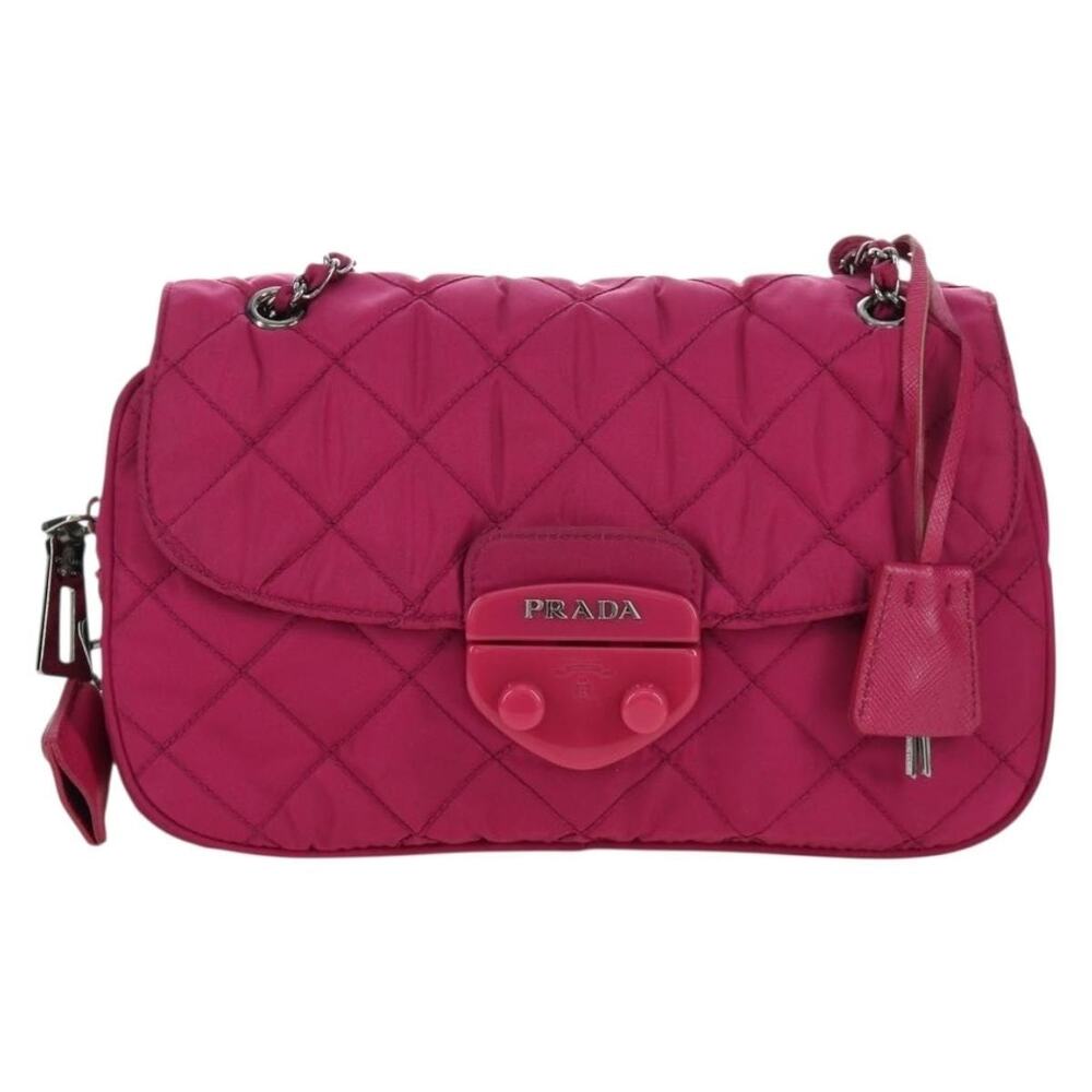 Prada Nylon Chain Shoulder Bag Pink